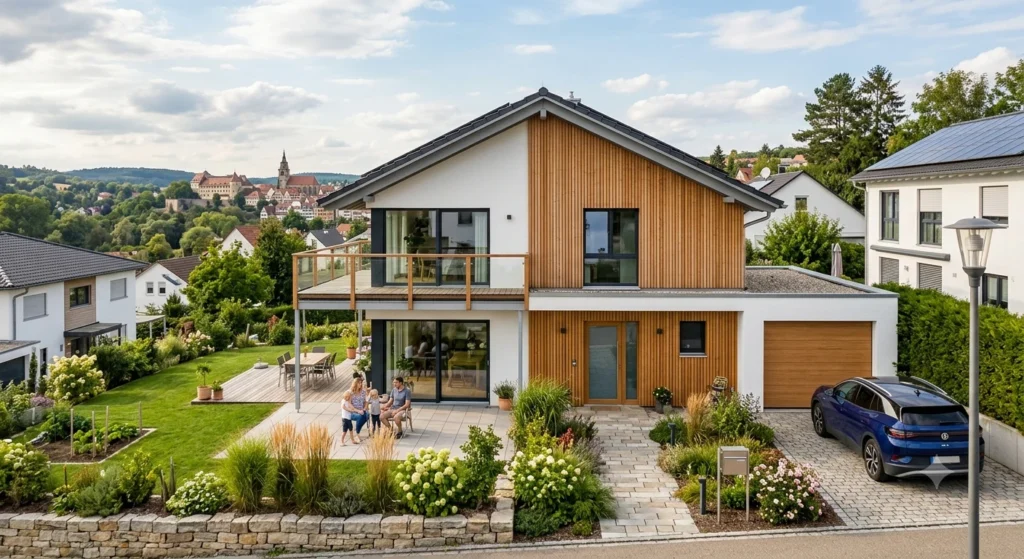 Modernes Einfamilienhaus in Tübingen finanziert mit Baufinanzierung ohne Eigenkapital mit Benefinanziert
